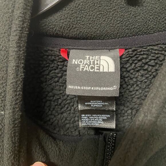 The North Face Jacket Quarter Zip Pull Over Men's Fleece Black Gray size L - Picture 3 of 6